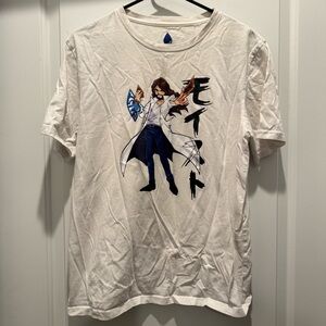 Graphic Anime-Inspired White Tee with Moist Critikal